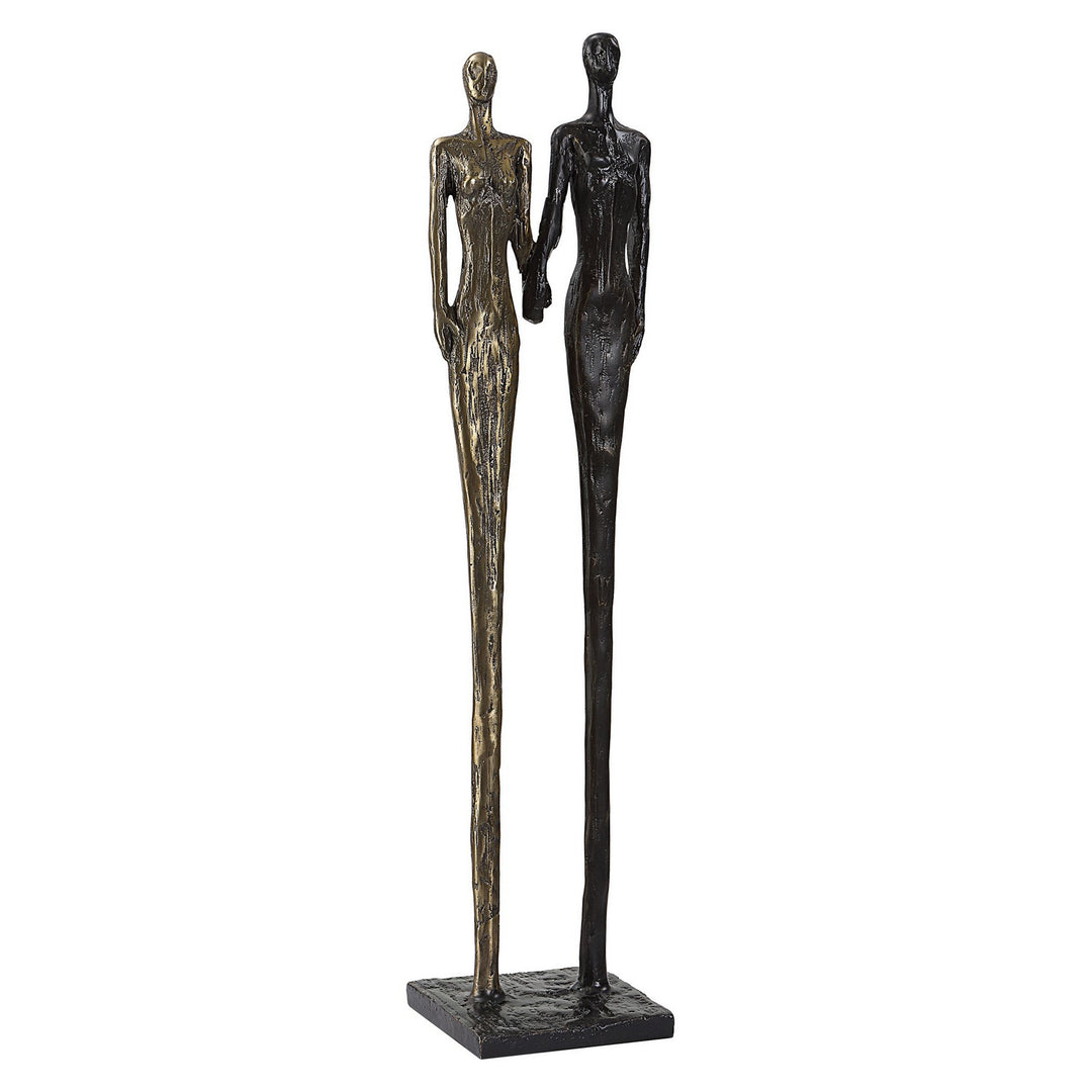 Two's Sculpture in Antique Brass And Rustic Dark Bronze - available from The Lighting Shoppe, trusted by Canadian homeowners