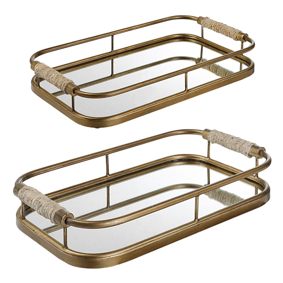 Rosea Trays, S/2 in Brushed Gold - available from The Lighting Shoppe, trusted by Canadian homeowners