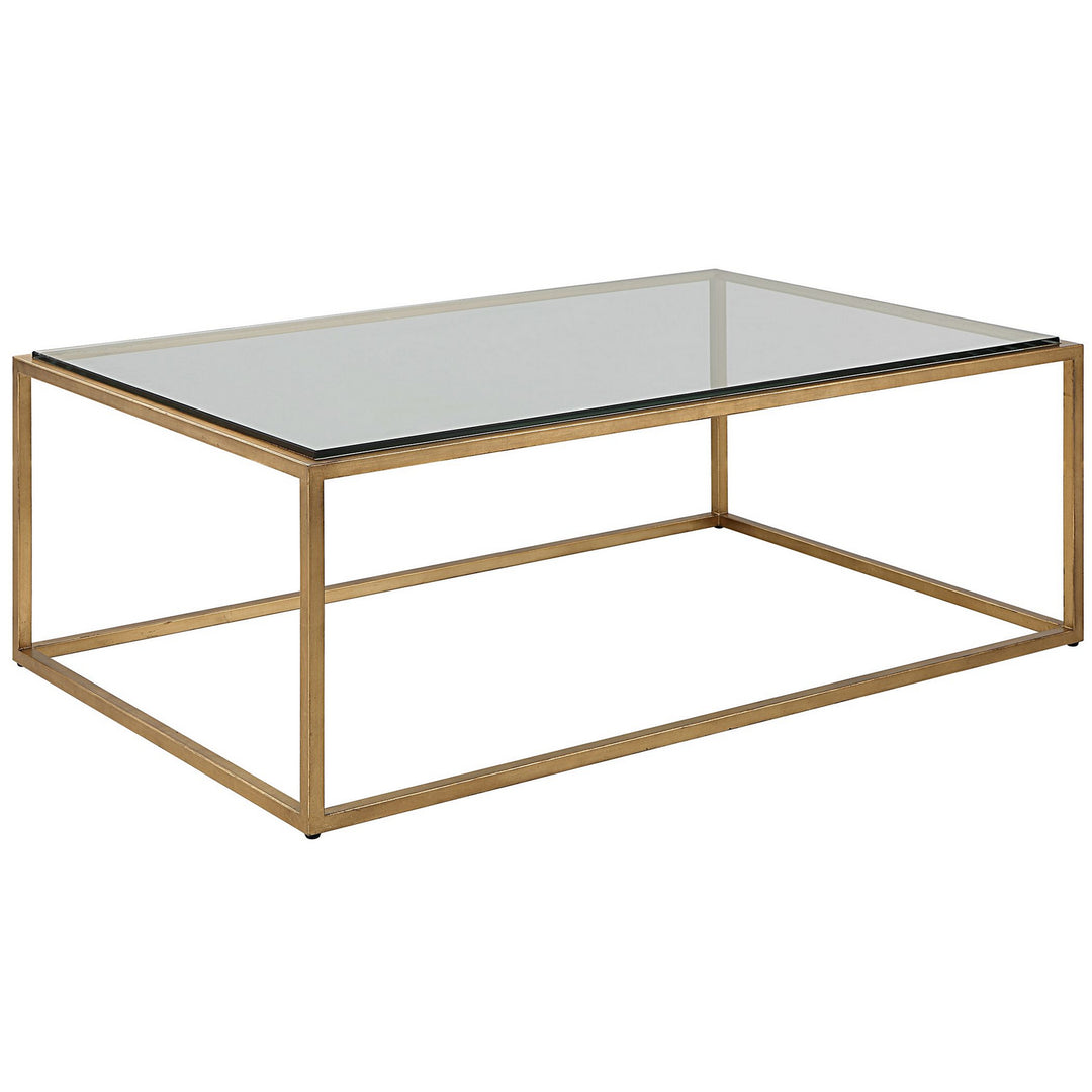 Bravura Coffee Table in Brushed Gold Leaf - available from The Lighting Shoppe, trusted by Canadian homeowners