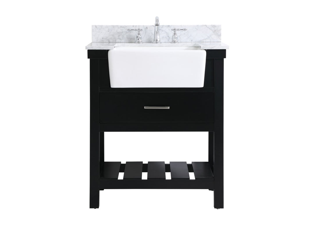 Elegant Lighting - VF60130BK-BS - Single Bathroom Vanity - Clement - black
