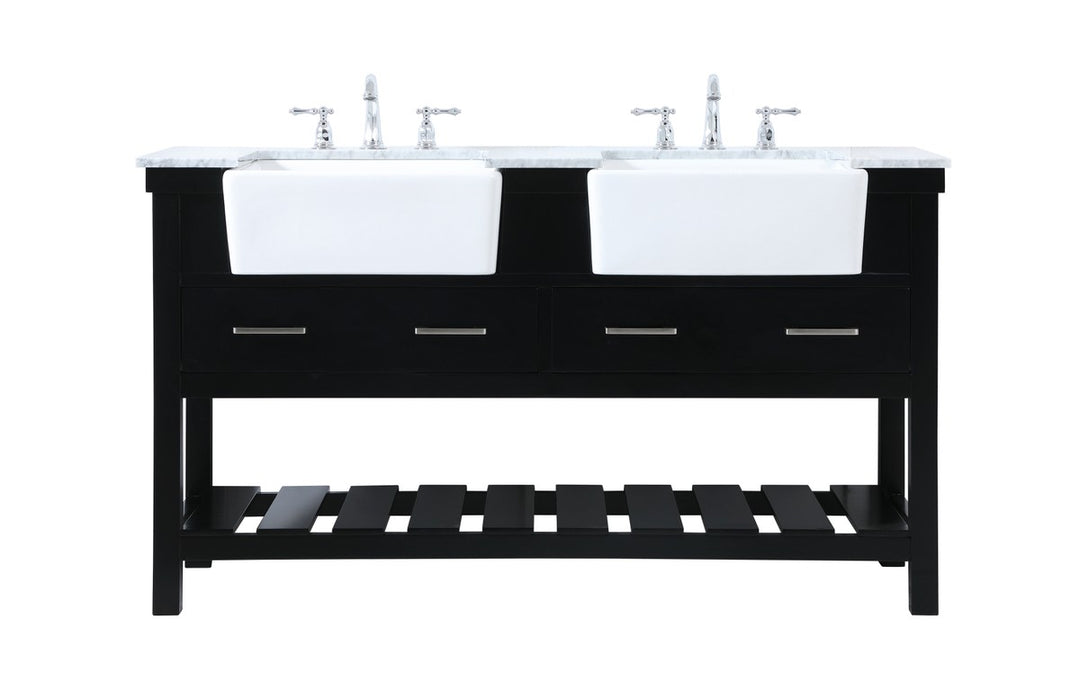 Elegant Lighting - VF60160DBK - Double Bathroom Vanity - Clement - black