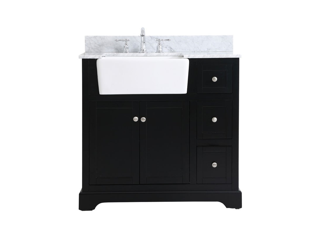Elegant Lighting - VF60236BK-BS - Single Bathroom Vanity - Franklin - black