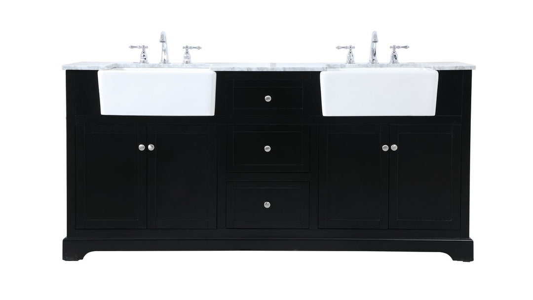 Elegant Lighting - VF60272DBK - Double Bathroom Vanity - Franklin - black