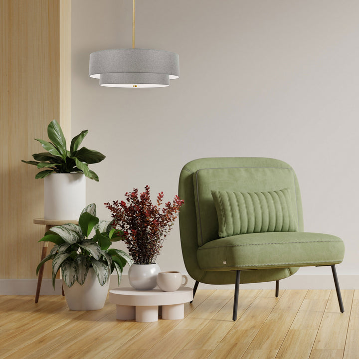 Dainolite Canada - 571-224P-AGB-GRY - Four Light Pendant - Everly - Aged Brass