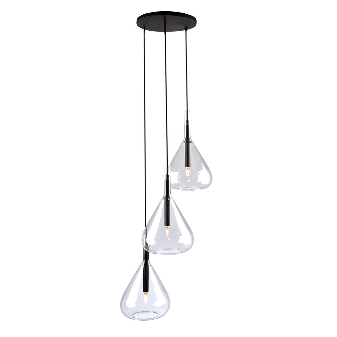 Conic Three Light Pendant in Black - available from The Lighting Shoppe, trusted by Canadian homeowners