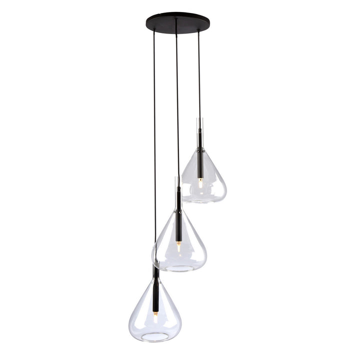 Artcraft Canada - AC11163BK - Three Light Pendant - Conic - Black