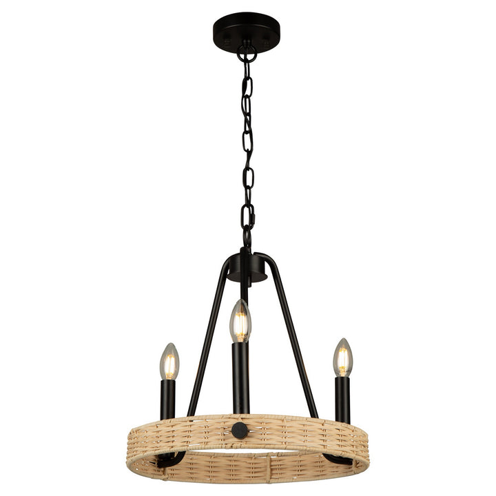 Artcraft Canada - AC11713BK - Three Light Chandelier - Perris - Black