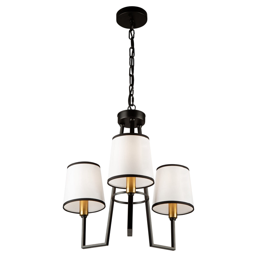 Artcraft Canada - SC13343BK - Three Light Chandelier - Coco - Gold, Black