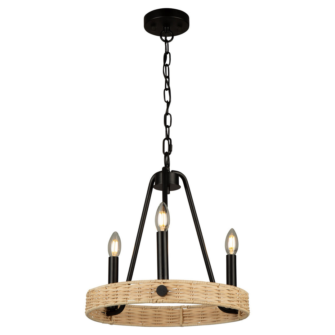 Artcraft Canada - AC11713BK - Three Light Chandelier - Perris - Black