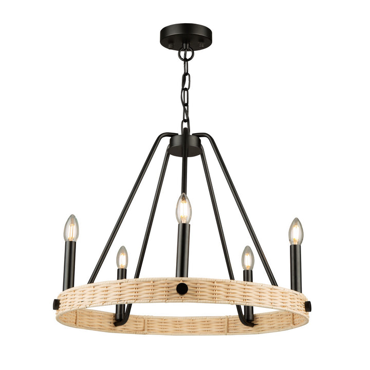 Artcraft Canada - AC11715BK - Five Light Chandelier - Perris - Black