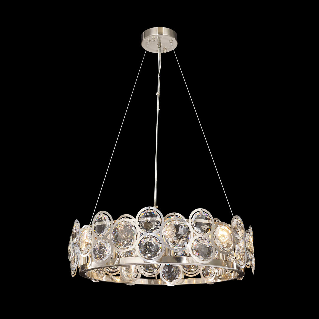 Verona Nine Light Chandelier in Satin Nickel - available from The Lighting Shoppe, trusted by Canadian homeowners