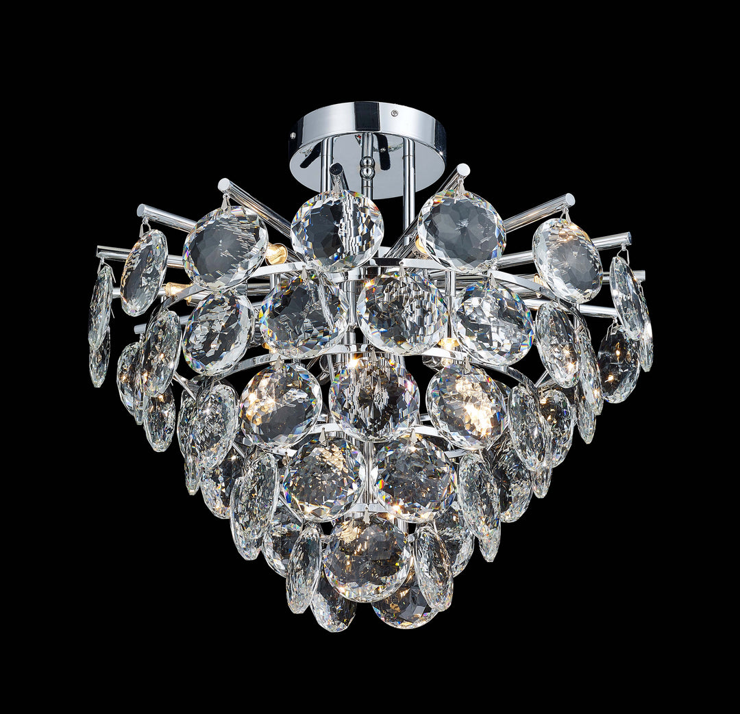 Palermo 12 Light Semi Flush Mount in Chrome - available from The Lighting Shoppe, trusted by Canadian homeowners