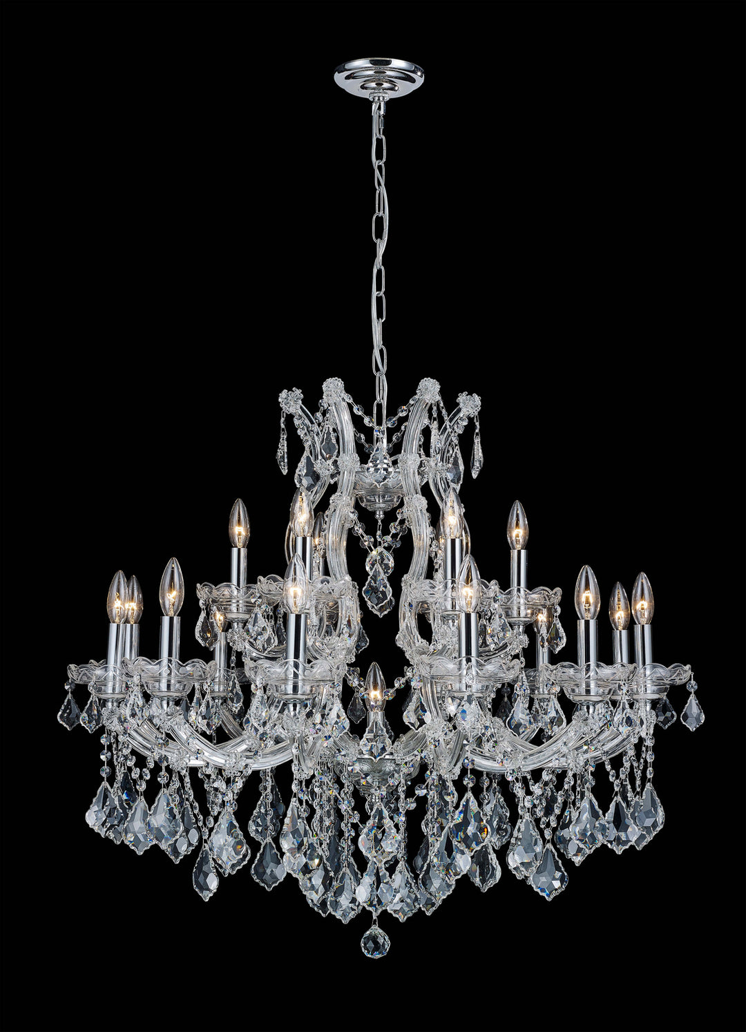 Maria Teresa Classic 19 Light Chandelier in Chrome - available from The Lighting Shoppe, trusted by Canadian homeowners