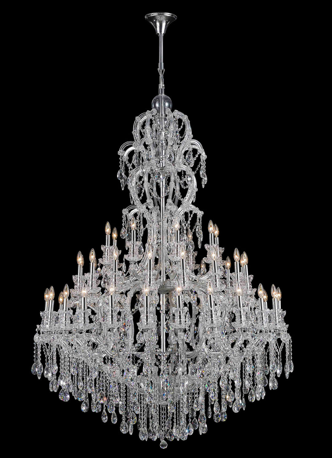 Maria Teresa Classic 48 Light Chandelier in Chrome - available from The Lighting Shoppe, trusted by Canadian homeowners