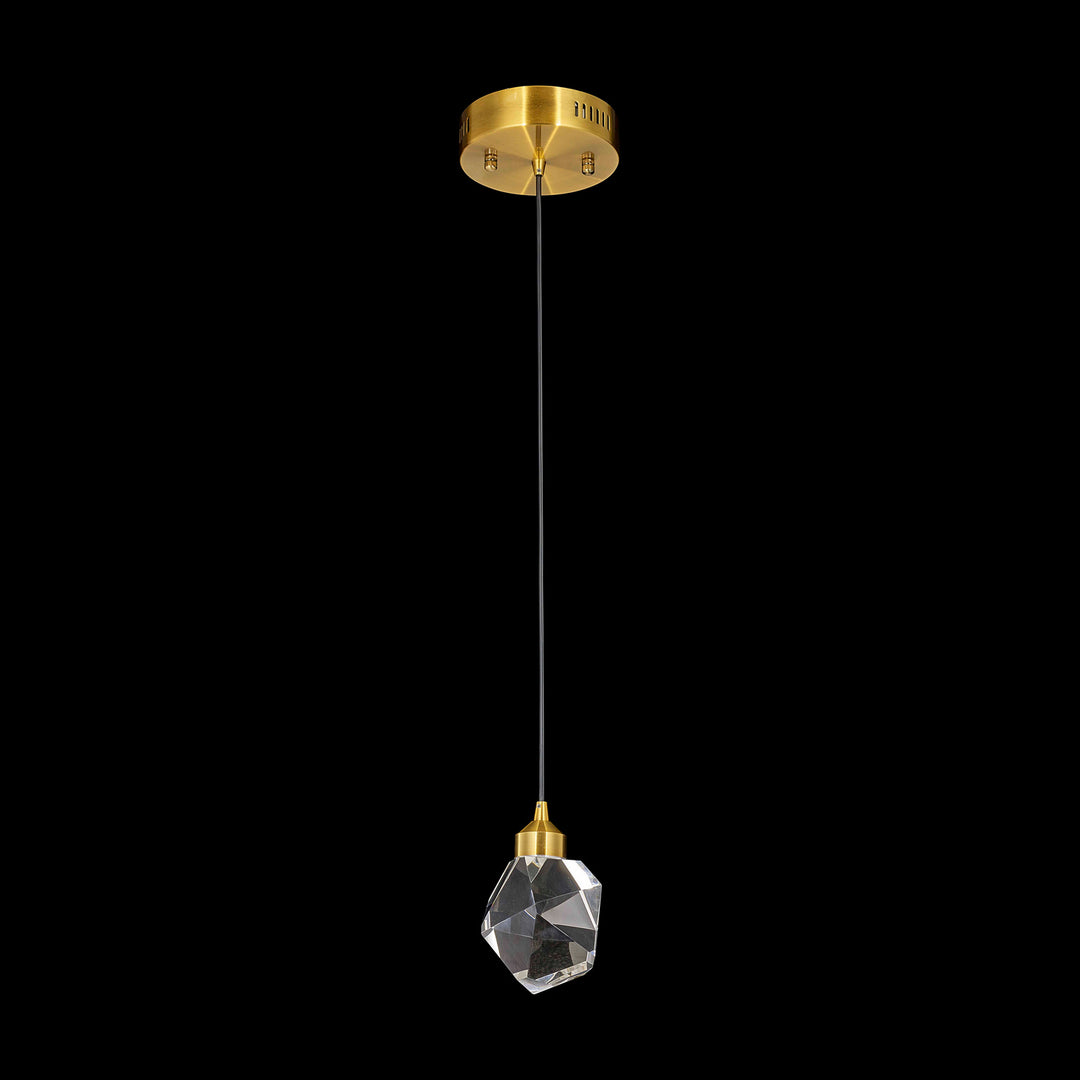 Rock Crystal LED Pendant in Antique Brass - available from The Lighting Shoppe, trusted by Canadian homeowners