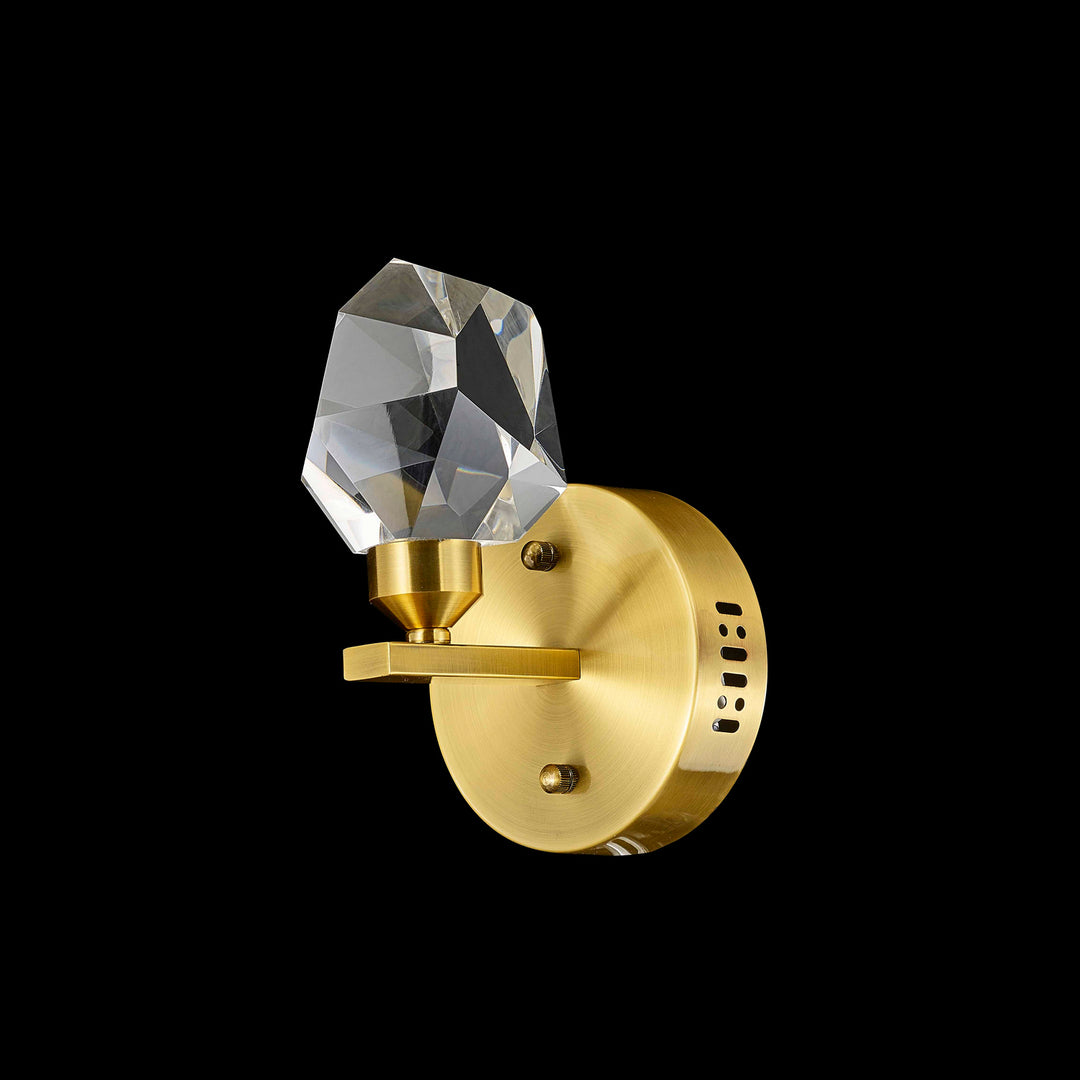 Rock Crystal LED Wall Sconce in Antique Brass - available from The Lighting Shoppe, trusted by Canadian homeowners