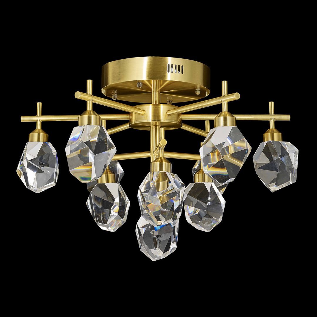 Rock Crystal LED Close to Ceiling in Antique Brass - available from The Lighting Shoppe, trusted by Canadian homeowners
