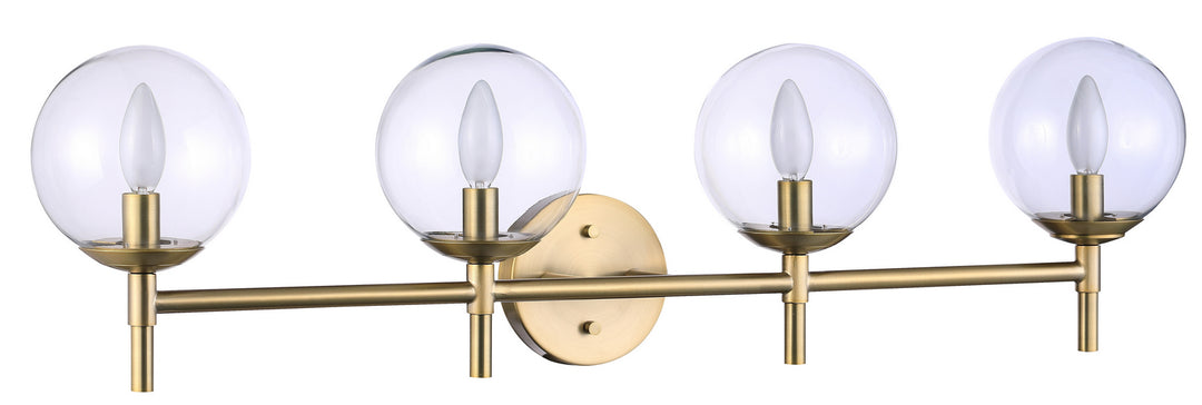 Auresa Four Light Bath in Soft Brass - available from The Lighting Shoppe, trusted by Canadian homeowners