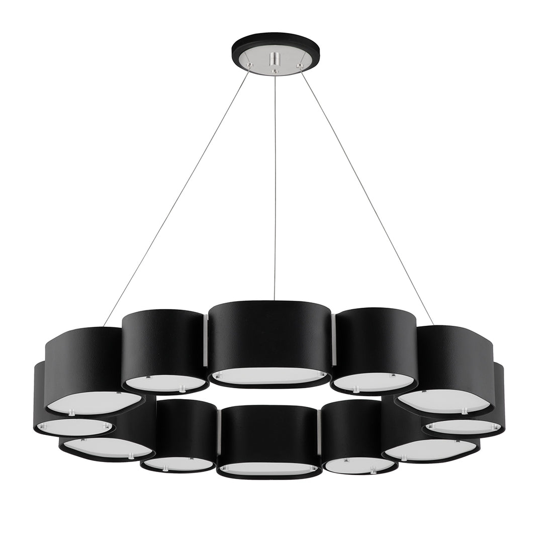 Corbett Lighting Canada - 393-30-SBK/SS - 12 Light Chandelier - Opal - Soft Black With Stainless Steel
