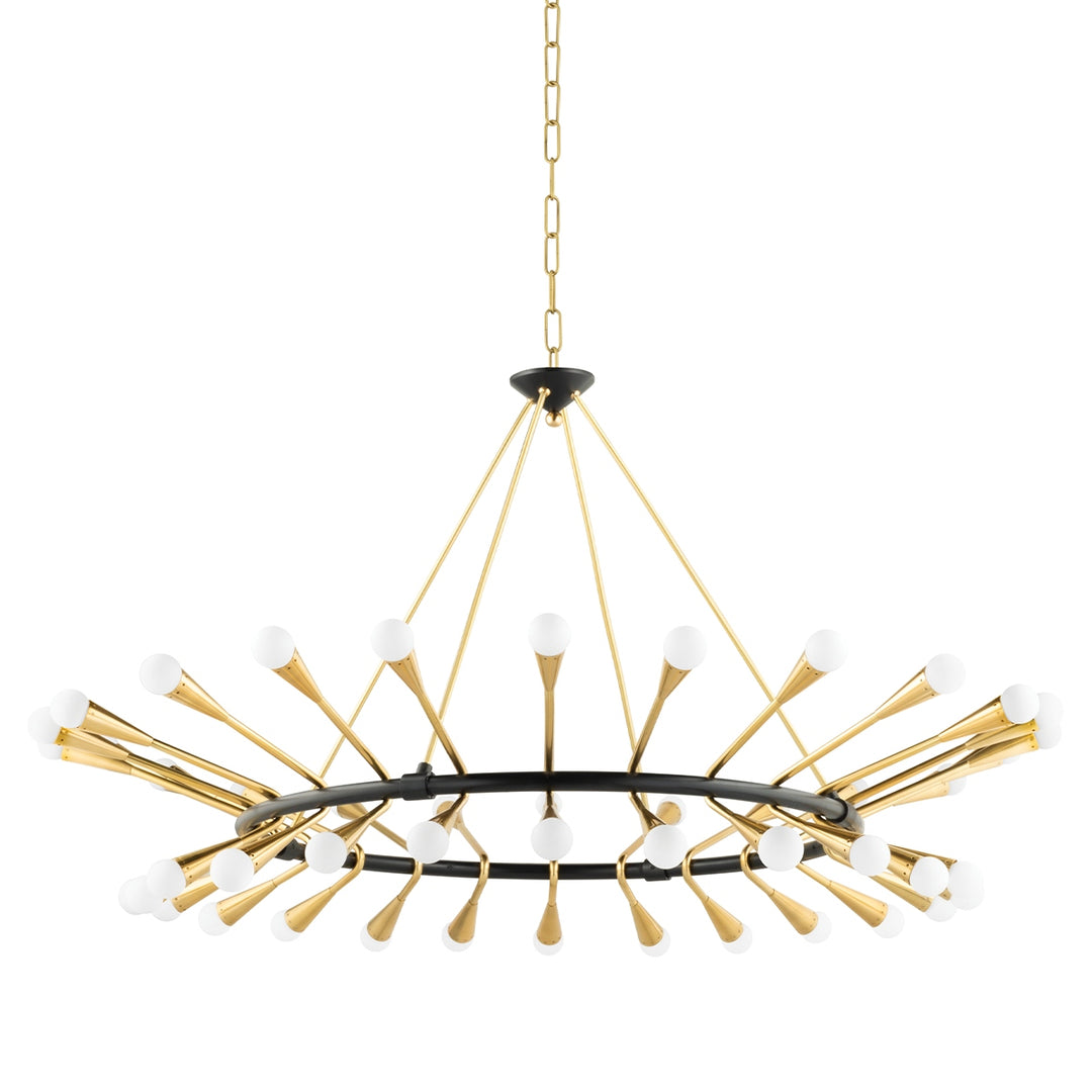 Corbett Lighting Canada - 401-48-VPB/BBR - 48 Light Chandelier - Aries - Vintage Polished Brass/Black Brass
