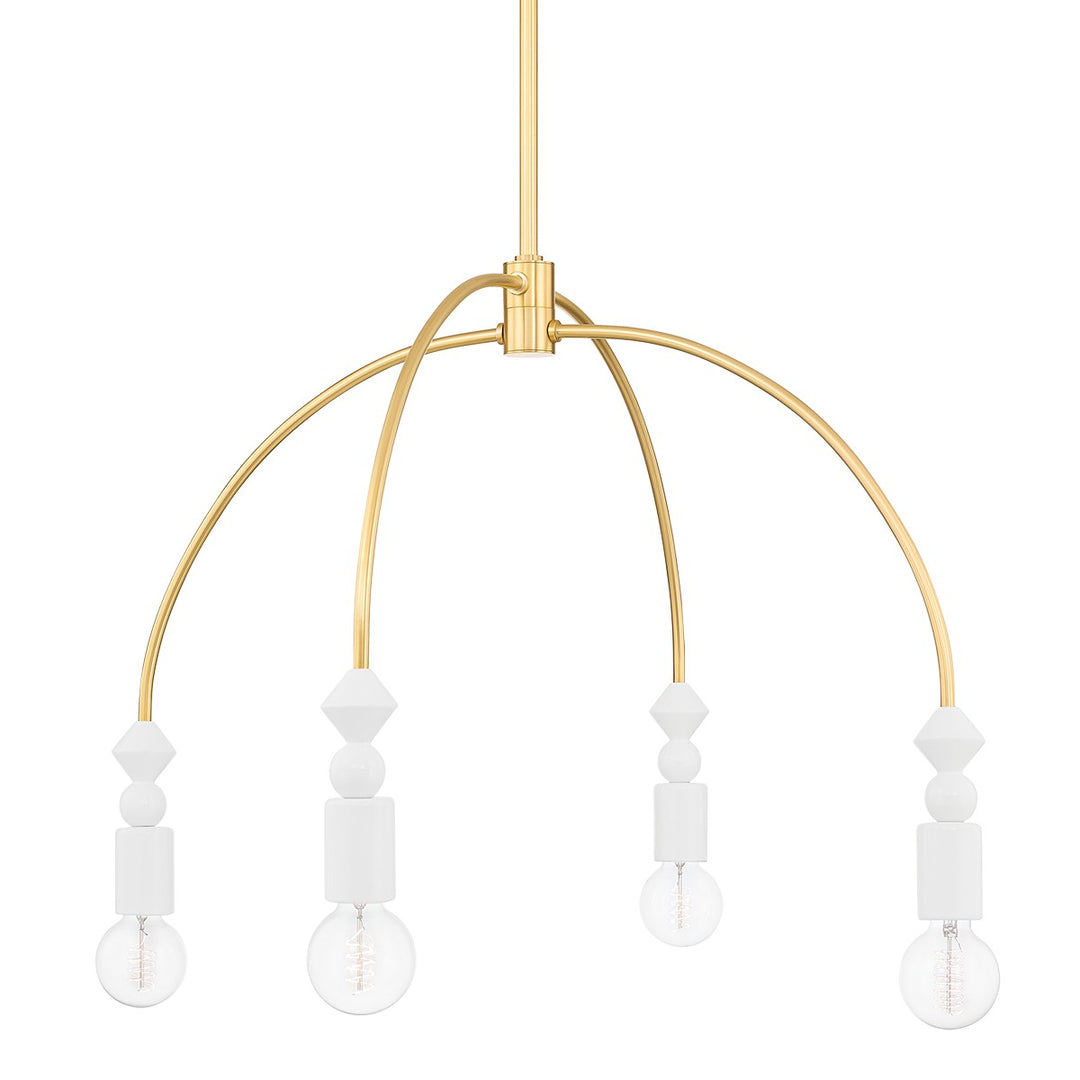 Flora Four Light Chandelier in Aged Brass - available from The Lighting Shoppe, trusted by Canadian homeowners