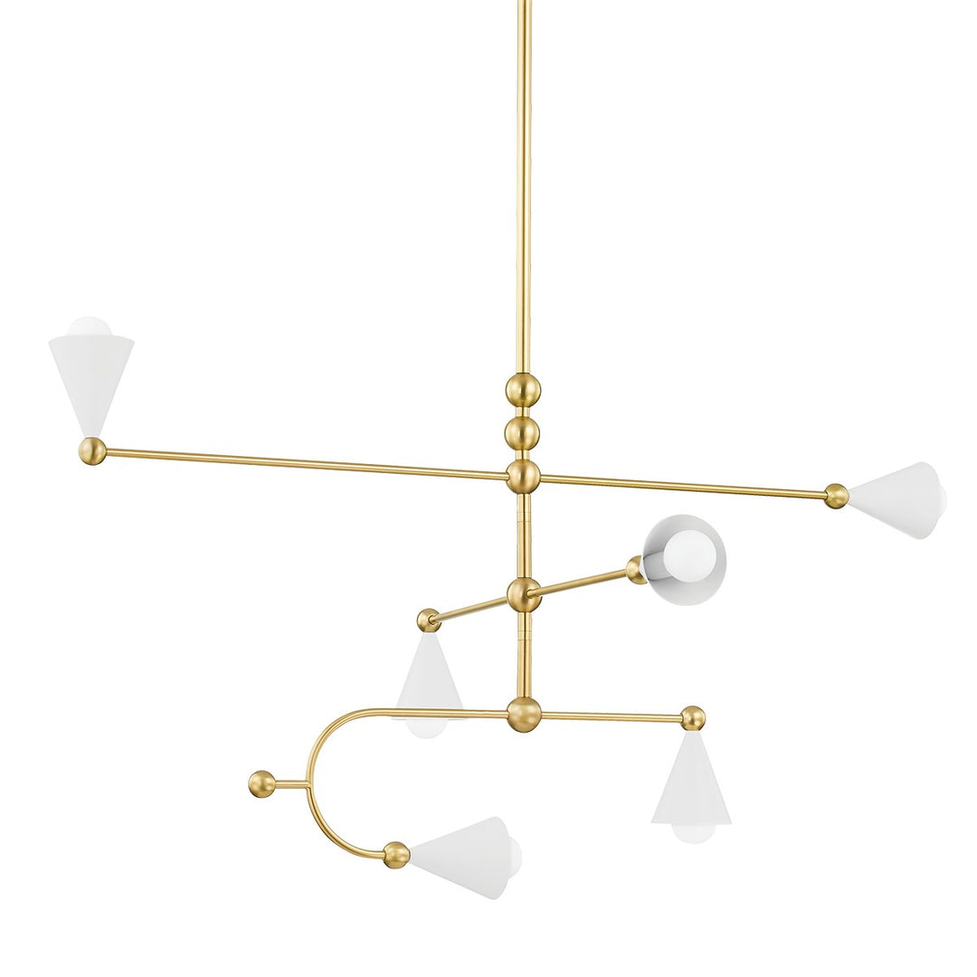 Hikari Six Light Chandelier in Aged Brass/Soft White - available from The Lighting Shoppe, trusted by Canadian homeowners