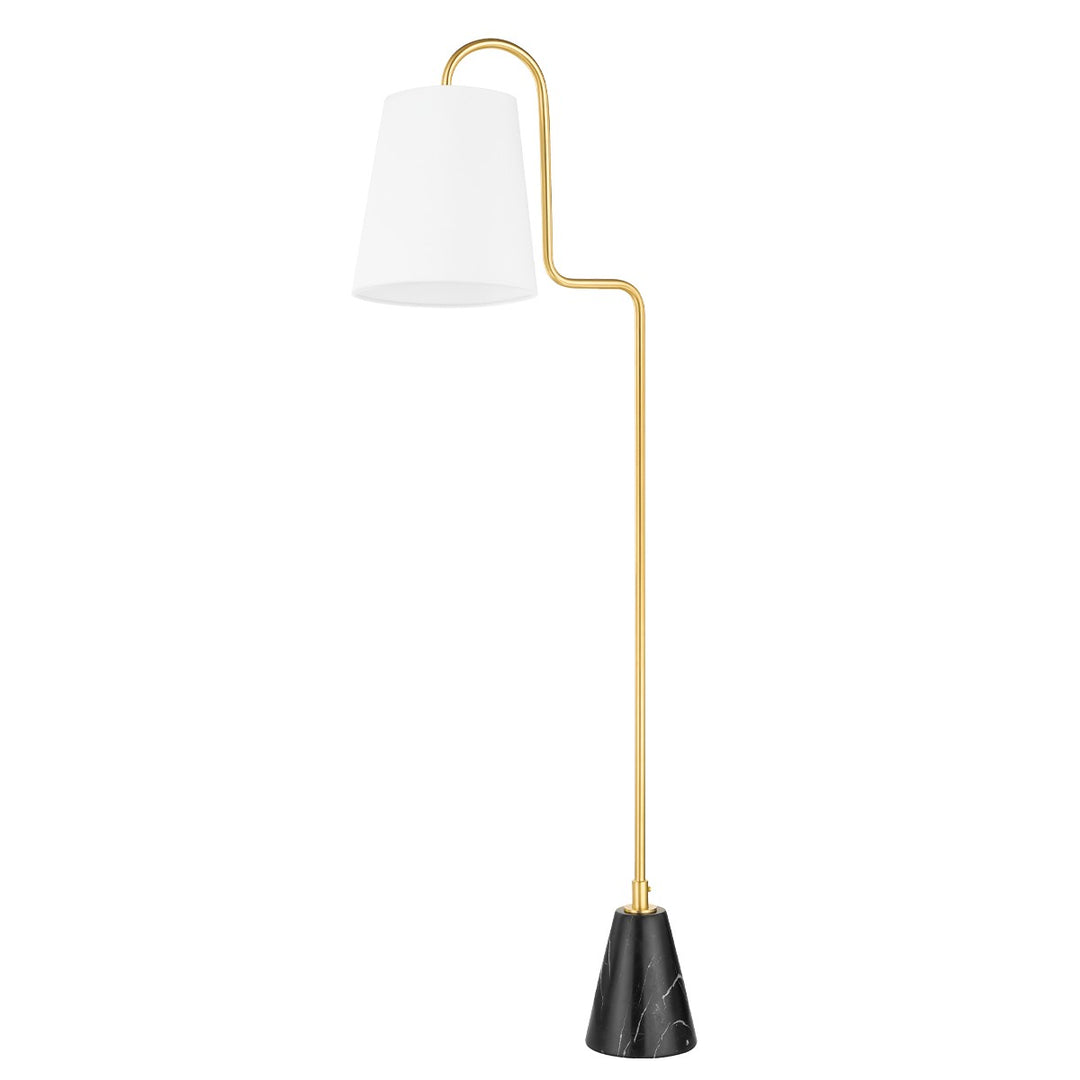 Jaimee One Light Floor Lamp in Aged Brass - available from The Lighting Shoppe, trusted by Canadian homeowners