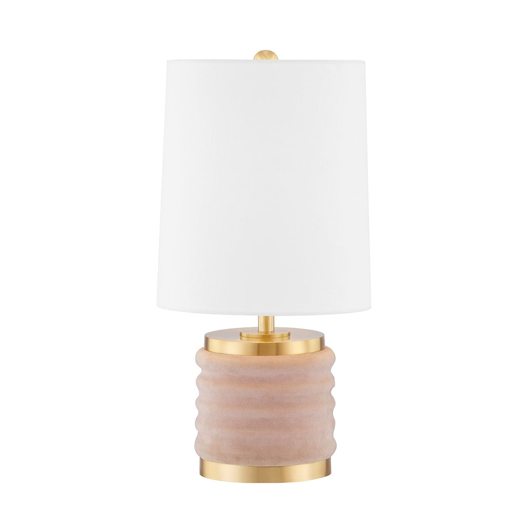 Bethany One Light Table Lamp in Aged Brass/Blush Combo - available from The Lighting Shoppe, trusted by Canadian homeowners