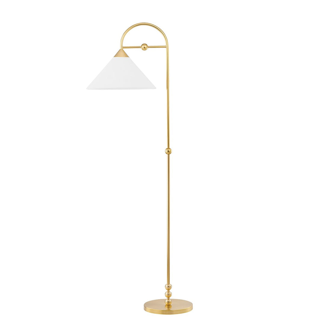 Sang One Light Floor Lamp in Aged Brass - available from The Lighting Shoppe, trusted by Canadian homeowners