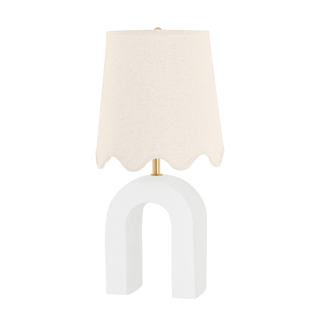 Roshani One Light Table Lamp in Aged Brass/Ceramic Raw Matte White - available from The Lighting Shoppe, trusted by Canadian homeowners