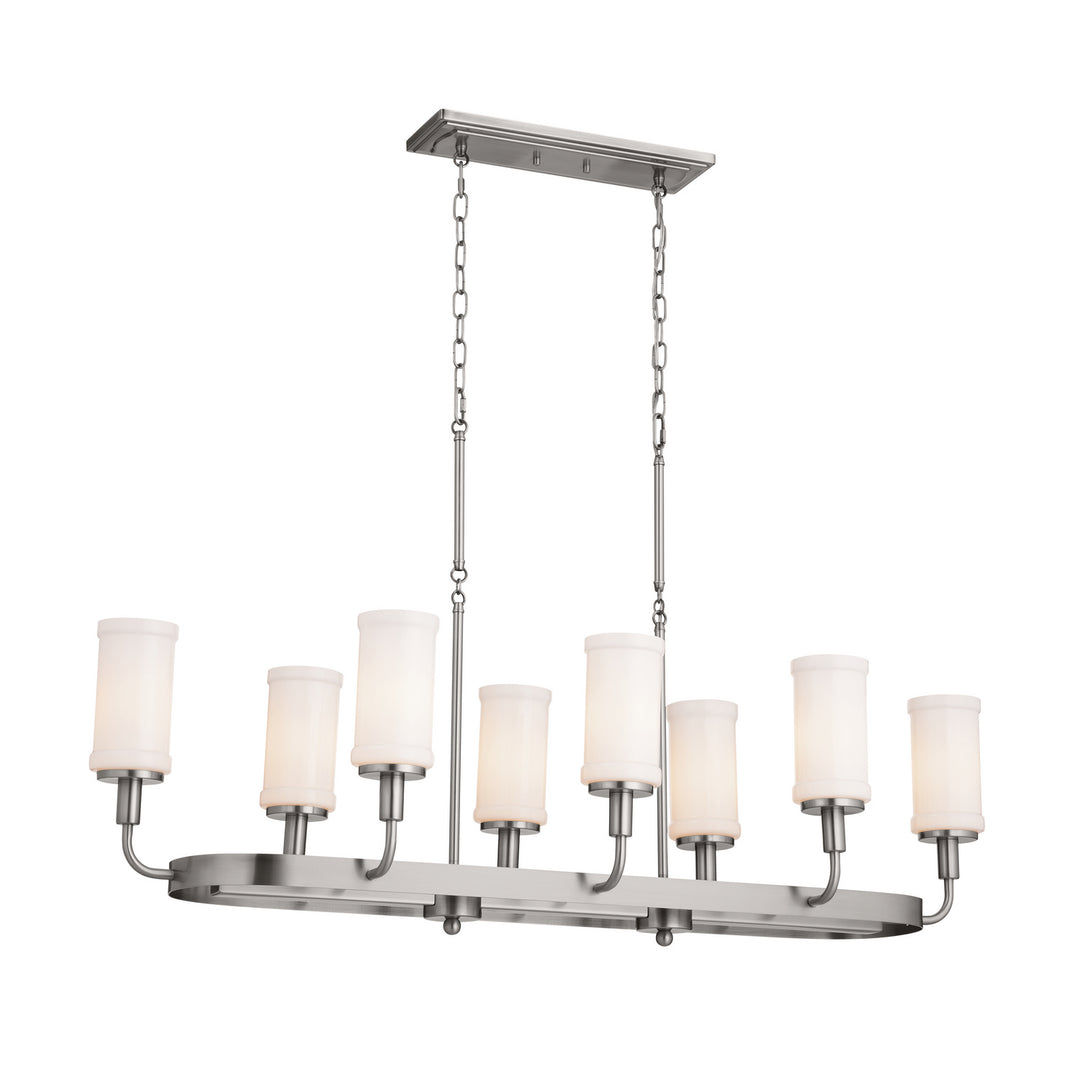 Kichler Canada - 52453CLP - Eight Light Linear Chandelier - Vetivene - Classic Pewter