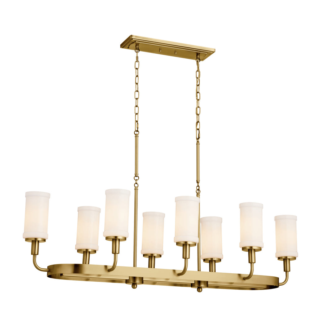 Kichler Canada - 52453NBR - Eight Light Linear Chandelier - Vetivene - Natural Brass