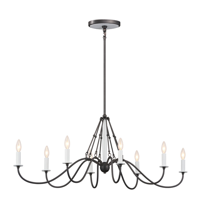 Kichler Canada - 52457AVI - Eight Light Linear Chandelier - Freesia - Anvil Iron