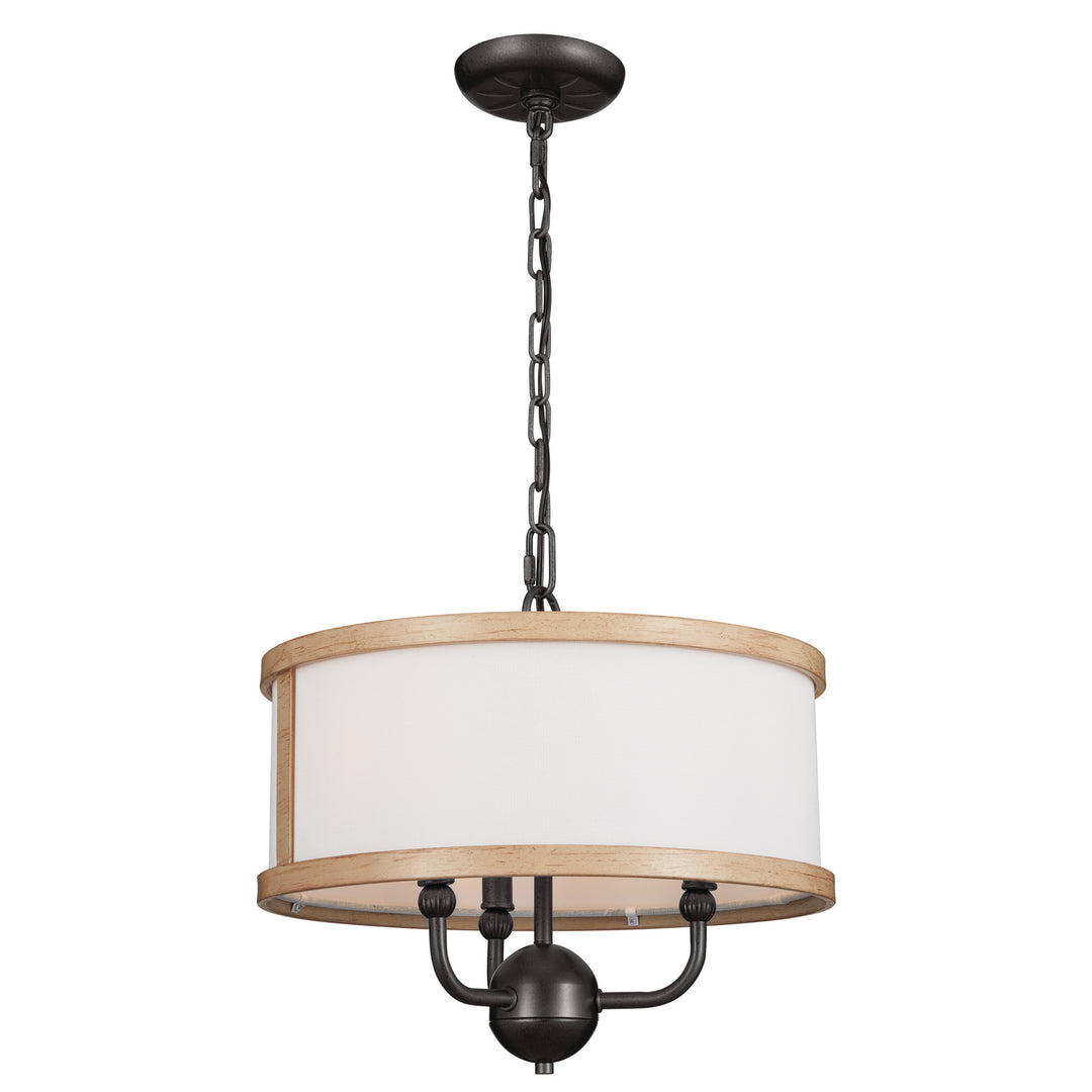 Kichler Canada - 52465AVI - Three Light Chandelier/Semi Flush - Heddle - Anvil Iron