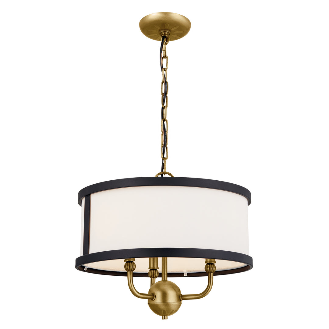 Kichler Canada - 52465NBR - Three Light Chandelier/Semi Flush - Heddle - Natural Brass
