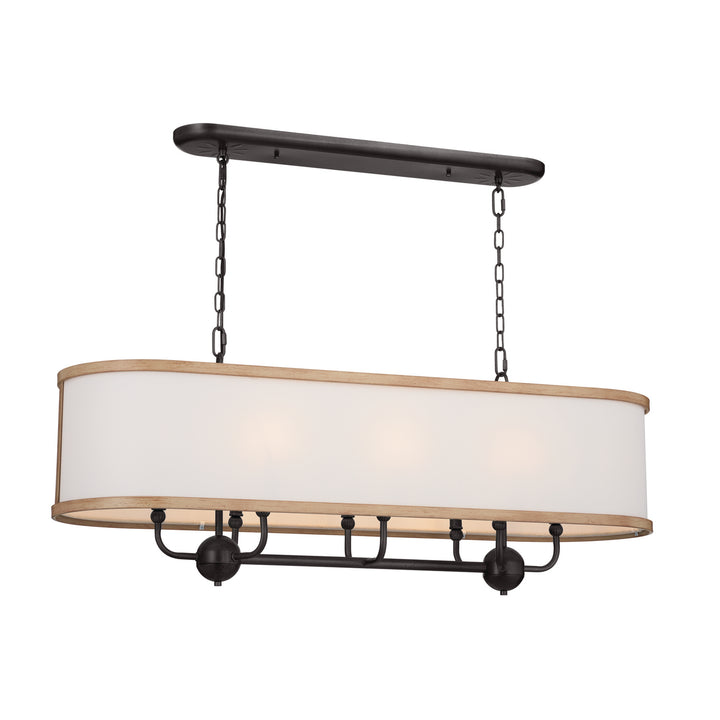 Kichler Canada - 52467AVI - Eight Light Linear Chandelier - Heddle - Anvil Iron