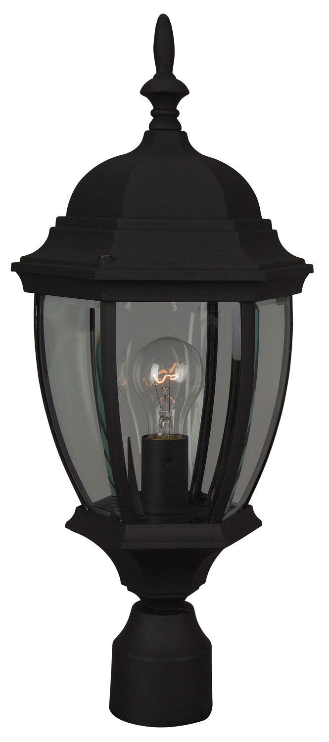Bent Glass Cast One Light Post Mount in Textured Black - available from The Lighting Shoppe, trusted by Canadian homeowners