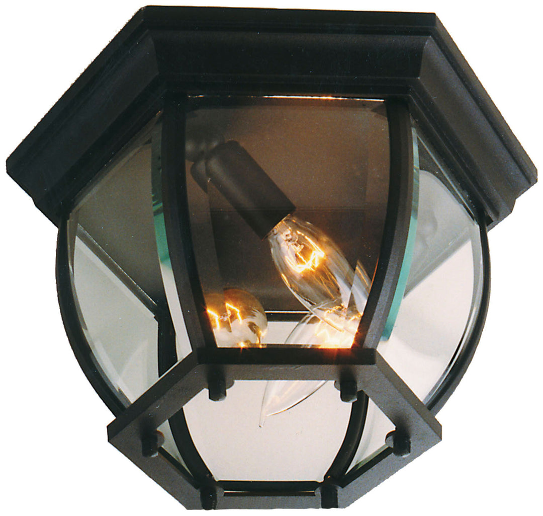 Cast Three Light Outdoor Flushmount in Textured Black - available from The Lighting Shoppe, trusted by Canadian homeowners