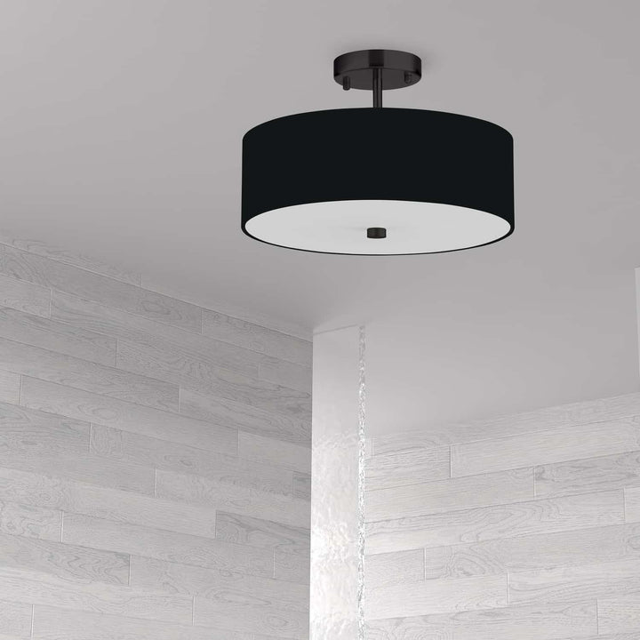 Dainolite Canada - 571-143SF-MB-BK - Three Light Semi-Flush Mount - Everly - Black