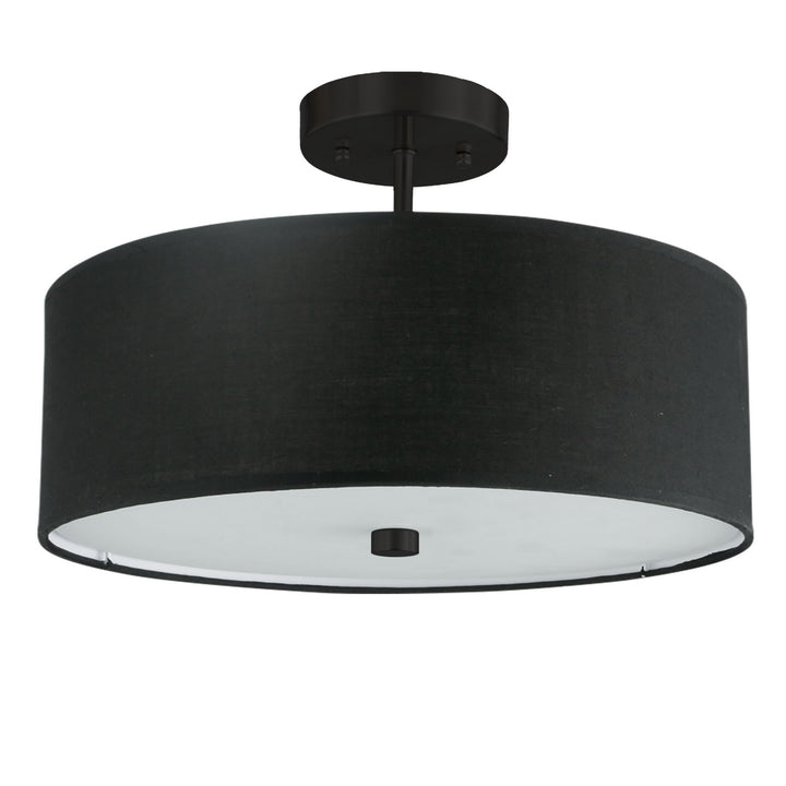 Everly Three Light Semi-Flush Mount in Black - available from The Lighting Shoppe, trusted by Canadian homeowners