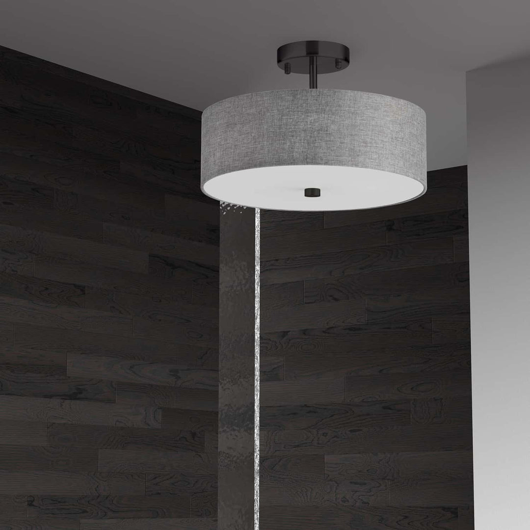 Dainolite Canada - 571-143SF-MB-GRY - Three Light Semi-Flush Mount - Everly - Grey
