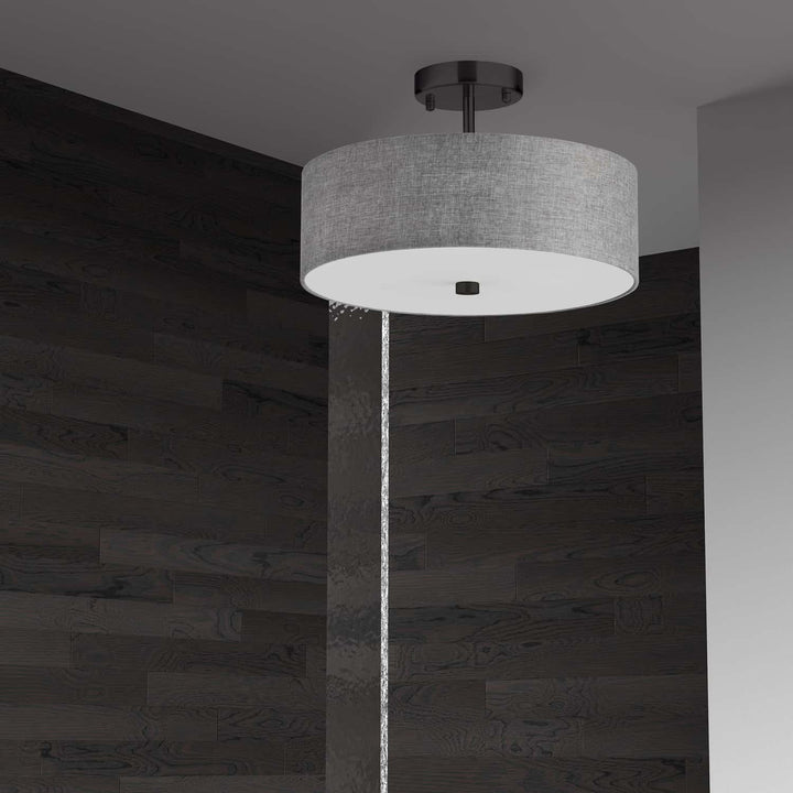 Dainolite Canada - 571-143SF-MB-GRY - Three Light Semi-Flush Mount - Everly - Grey