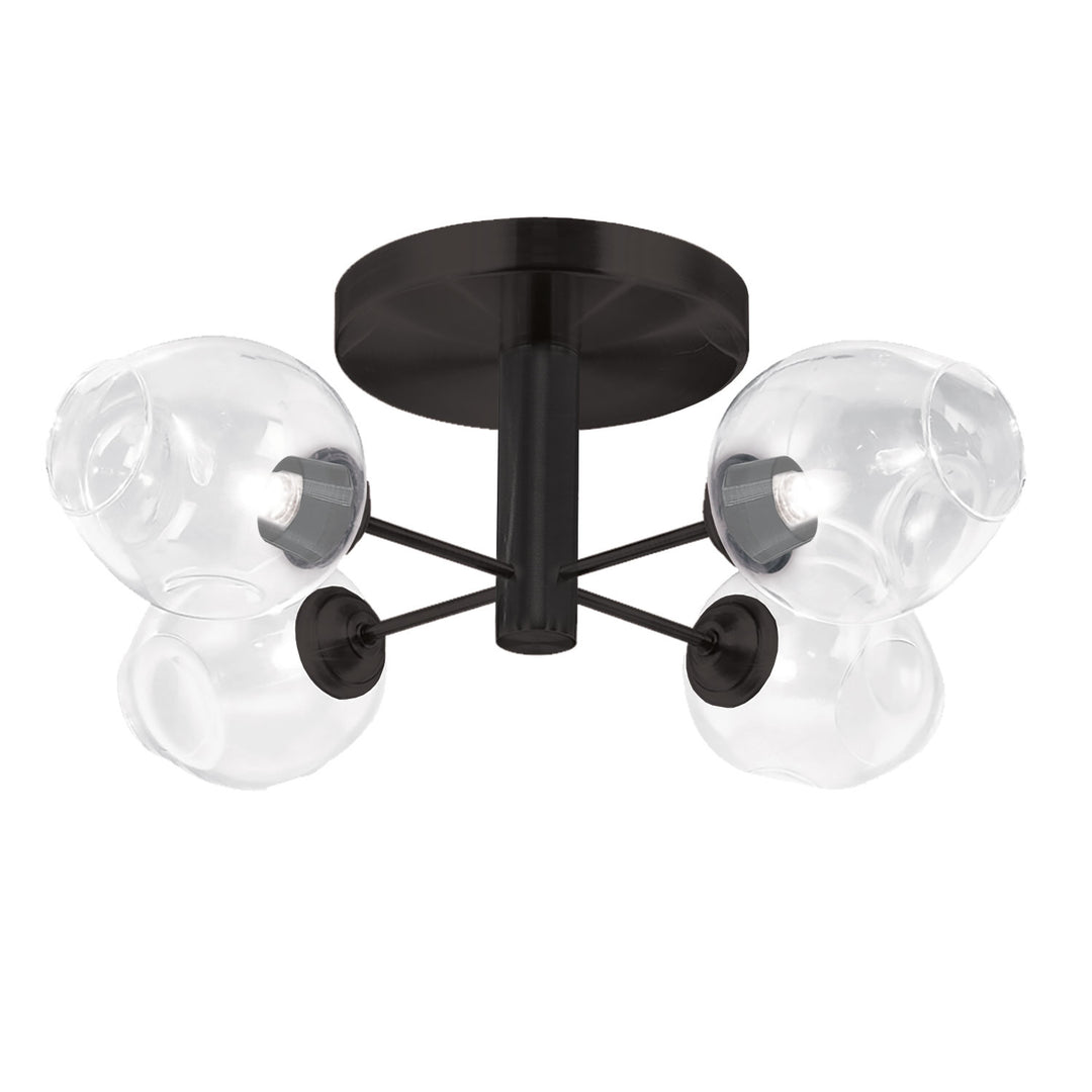 Abii Four Light Semi Flush Mount in Black - available from The Lighting Shoppe, trusted by Canadian homeowners