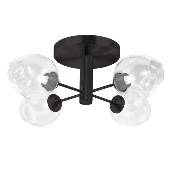 Abii Four Light Semi Flush Mount in Black - available from The Lighting Shoppe, trusted by Canadian homeowners
