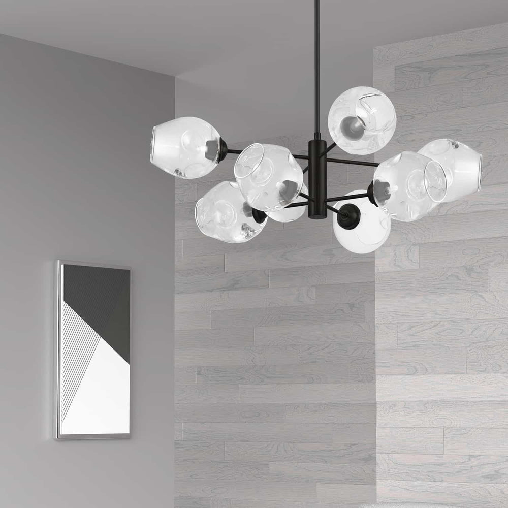 Dainolite Canada - ABI-268P-MB-CLR - Eight Light Pendant - Abii - Black