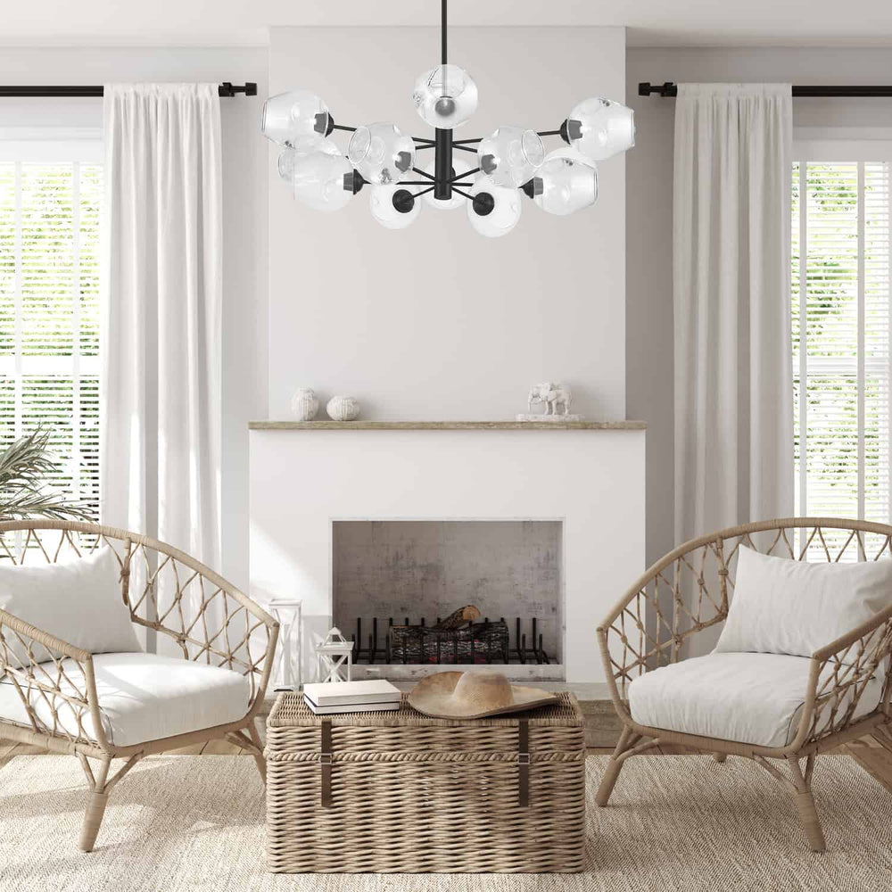 Dainolite Canada - ABI-3312P-MB-CLR - 12 Light Pendant - Abii - Black