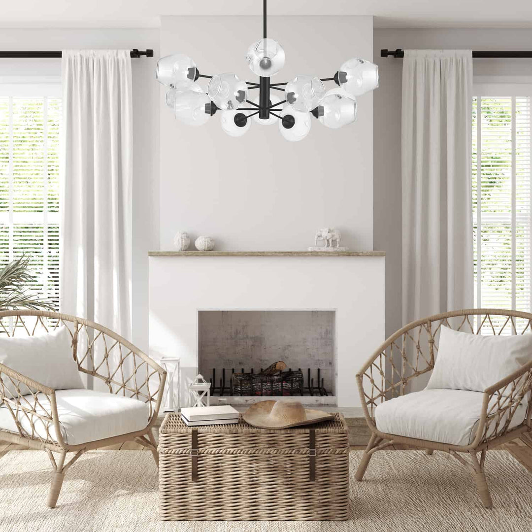 Dainolite Canada - ABI-3312P-MB-CLR - 12 Light Pendant - Abii - Black