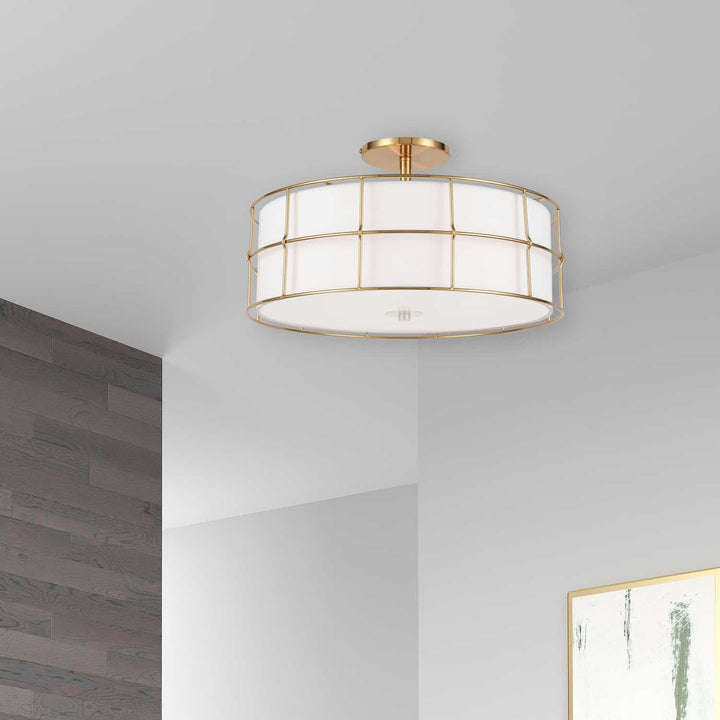 Dainolite Canada - ALC-163SF-AGB - Three Light Semi-Flush Mount - Alcala - Aged Brass