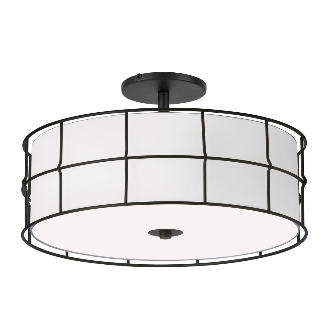 Alcala Three Light Semi-Flush Mount in Black - available from The Lighting Shoppe, trusted by Canadian homeowners