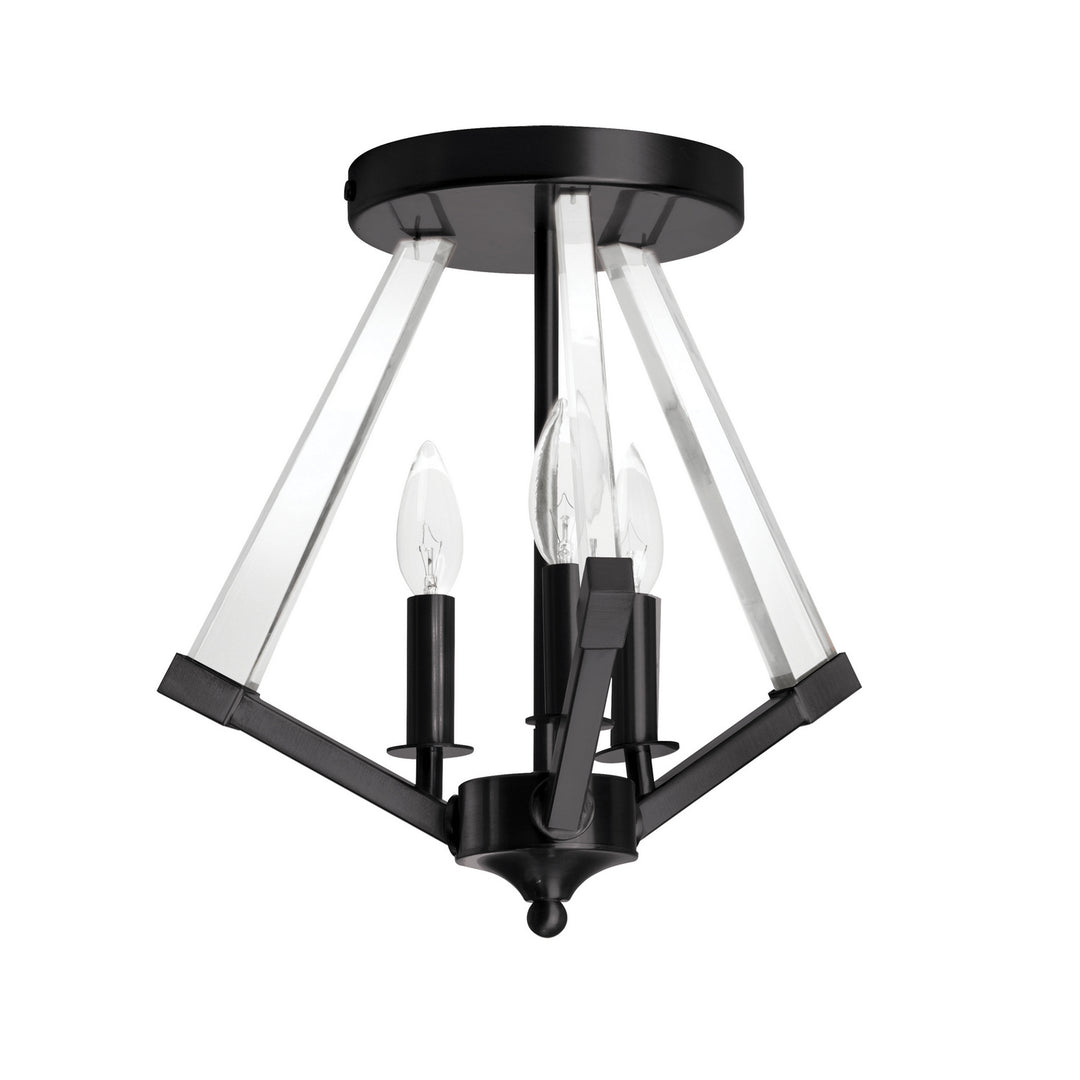 Aalto Three Light Semi-Flush Mount in Black - available from The Lighting Shoppe, trusted by Canadian homeowners